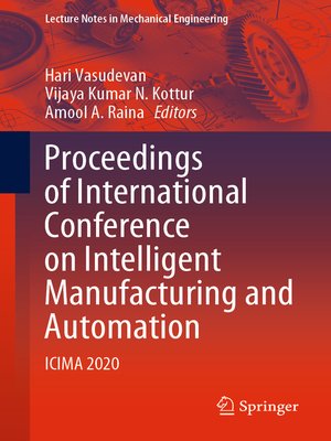 cover image of Proceedings of International Conference on Intelligent Manufacturing and Automation